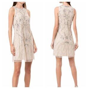 AIDAN MATTOX Embroidered Sequin Cocktail Dress Size 4 NEW
